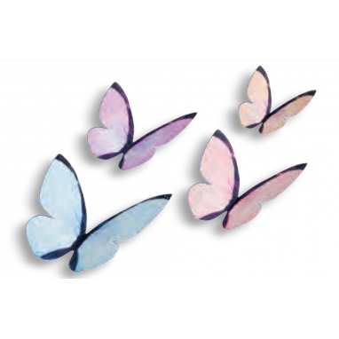 Motyle waflowe 3D do dekoracji tortu mix pastelowy 10 sztuk